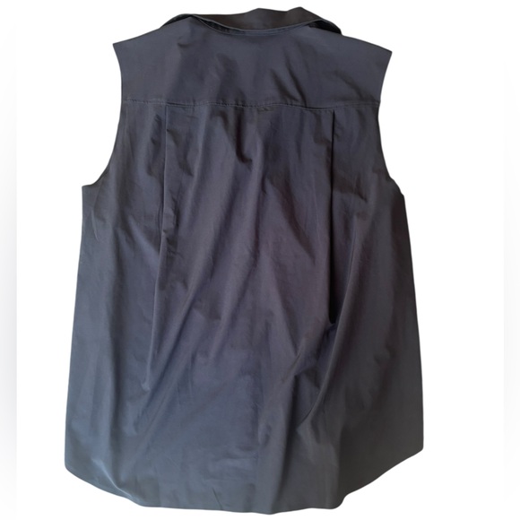 Athleta Urbanite Sleeveless Blouse Tank Button Up Collar Polo Black Size L - Picture 4 of 4